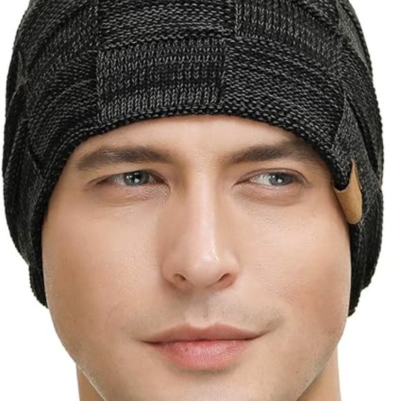 2 Packs Slouchy Beanie for Men Winter Hats for Guys Cool Beanies Men' Lined Knit - Picture 5 of 6
